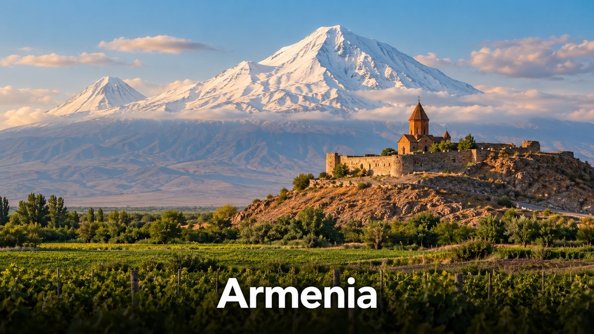 Khor Virap monastery below Mount Ararat in Armenia, a budget trip from Dubai