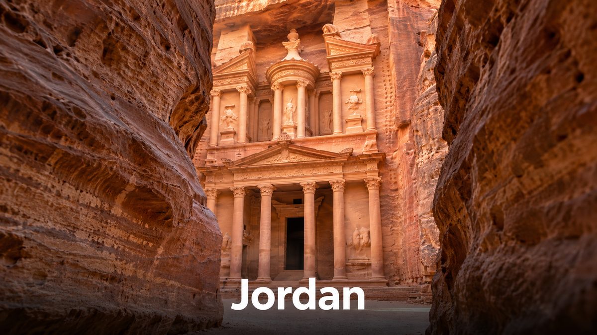 The Treasury at Petra in Jordan, reached on a short flight from Dubai