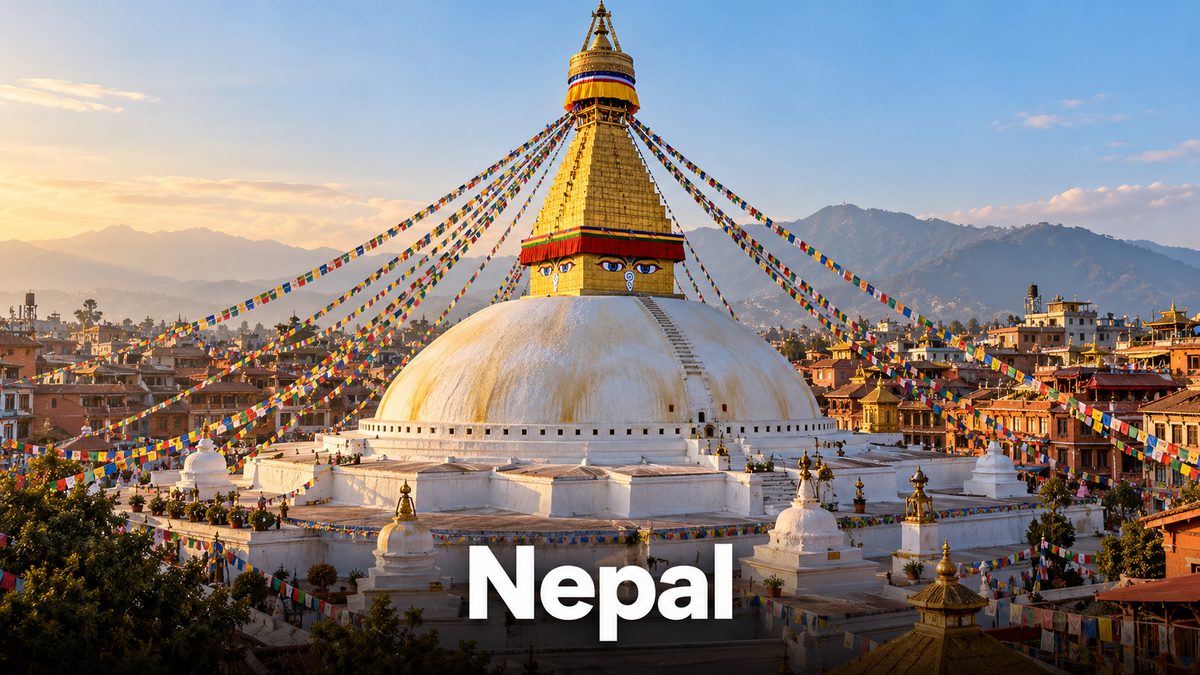 Boudhanath stupa in Kathmandu, Nepal, one of the cheapest destinations from Dubai