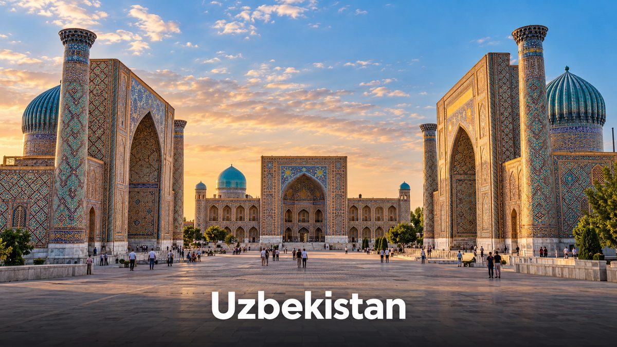 Registan square in Samarkand, Uzbekistan, a low-cost trip from Dubai